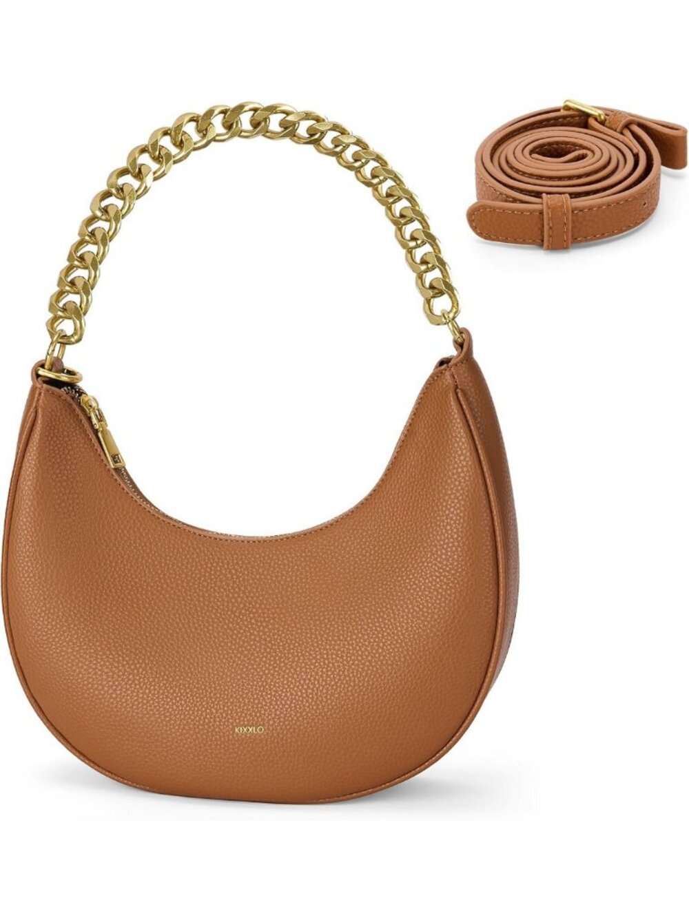 Chic Leather Shoulder Bag for Women, Small Chain Hardware Handbag, Stylish Purse
